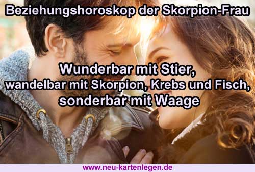Beziehungshoroskop der Skorpion-Frau Beziehungshoroskop der Skorpion-Frau